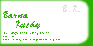 barna kuthy business card